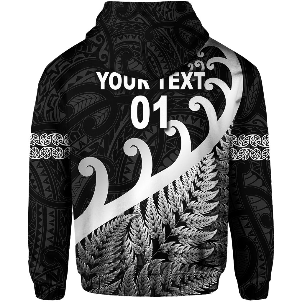custom-personalised-new-zealand-rugby-maori-hoodie-silver-fern-koru-vibes-black