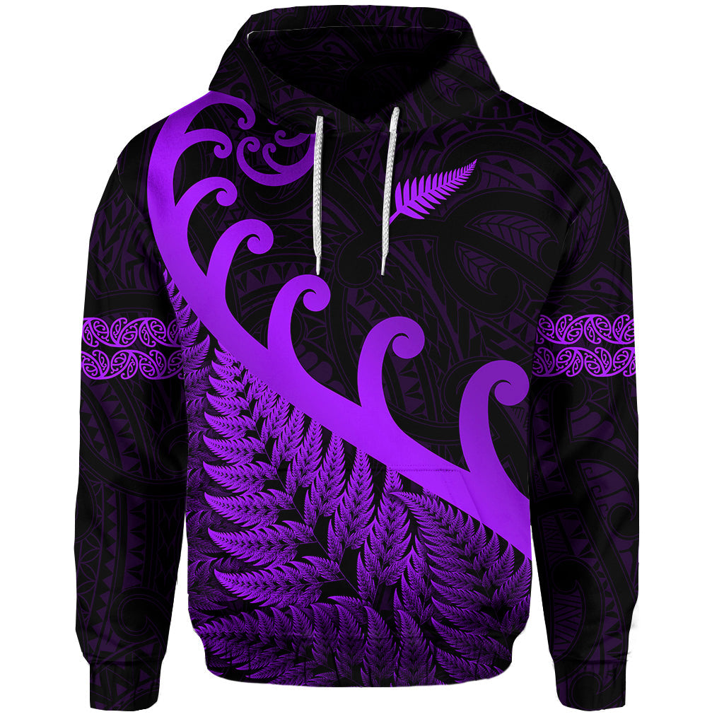 custom-personalised-new-zealand-rugby-maori-hoodie-silver-fern-koru-vibes-purple
