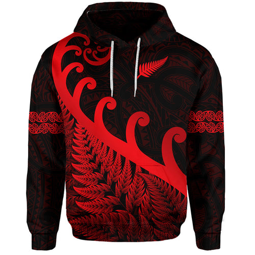 custom-personalised-new-zealand-rugby-maori-hoodie-silver-fern-koru-vibes-red