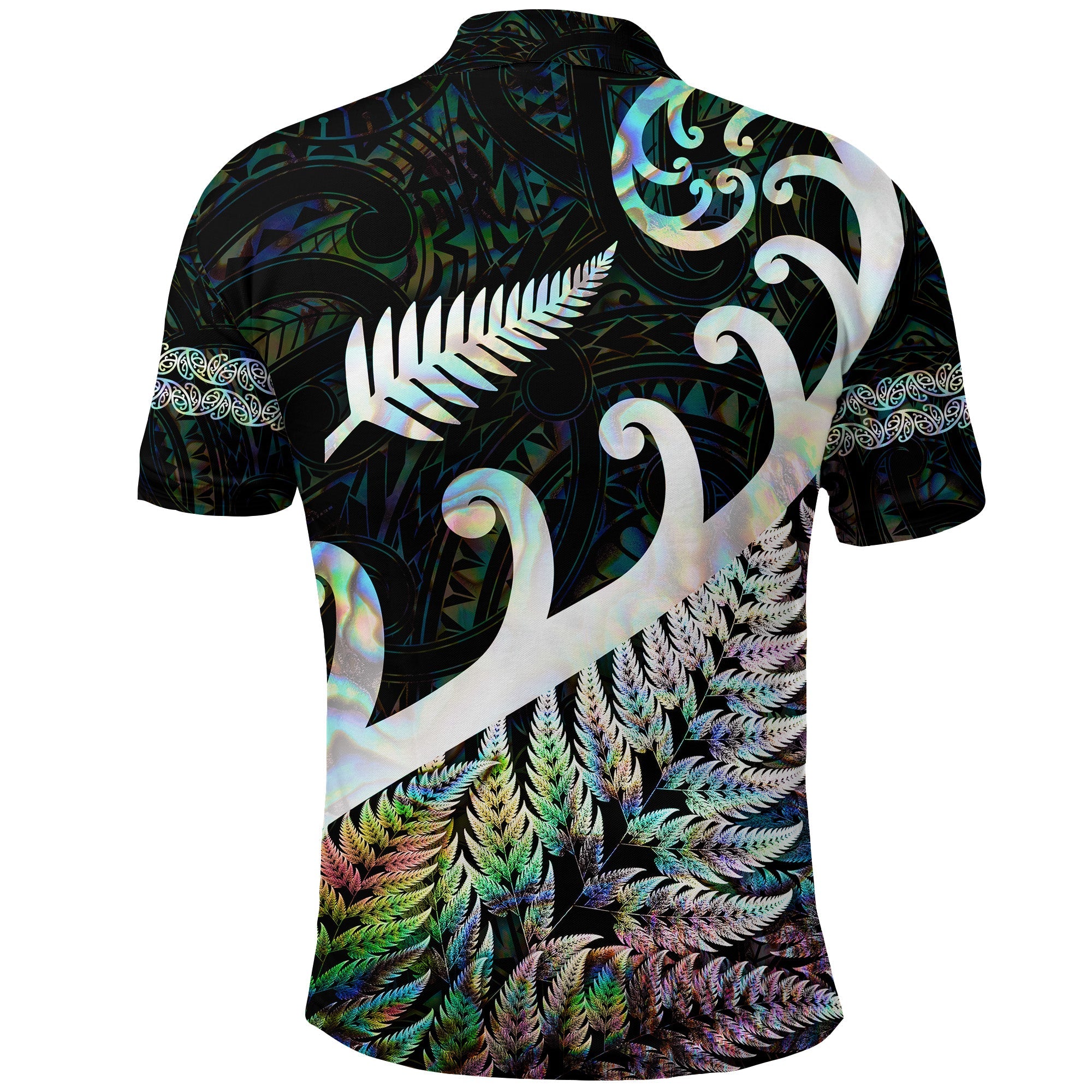 new-zealand-rugby-maori-polo-shirt-silver-fern-koru-vibes-paua-shell