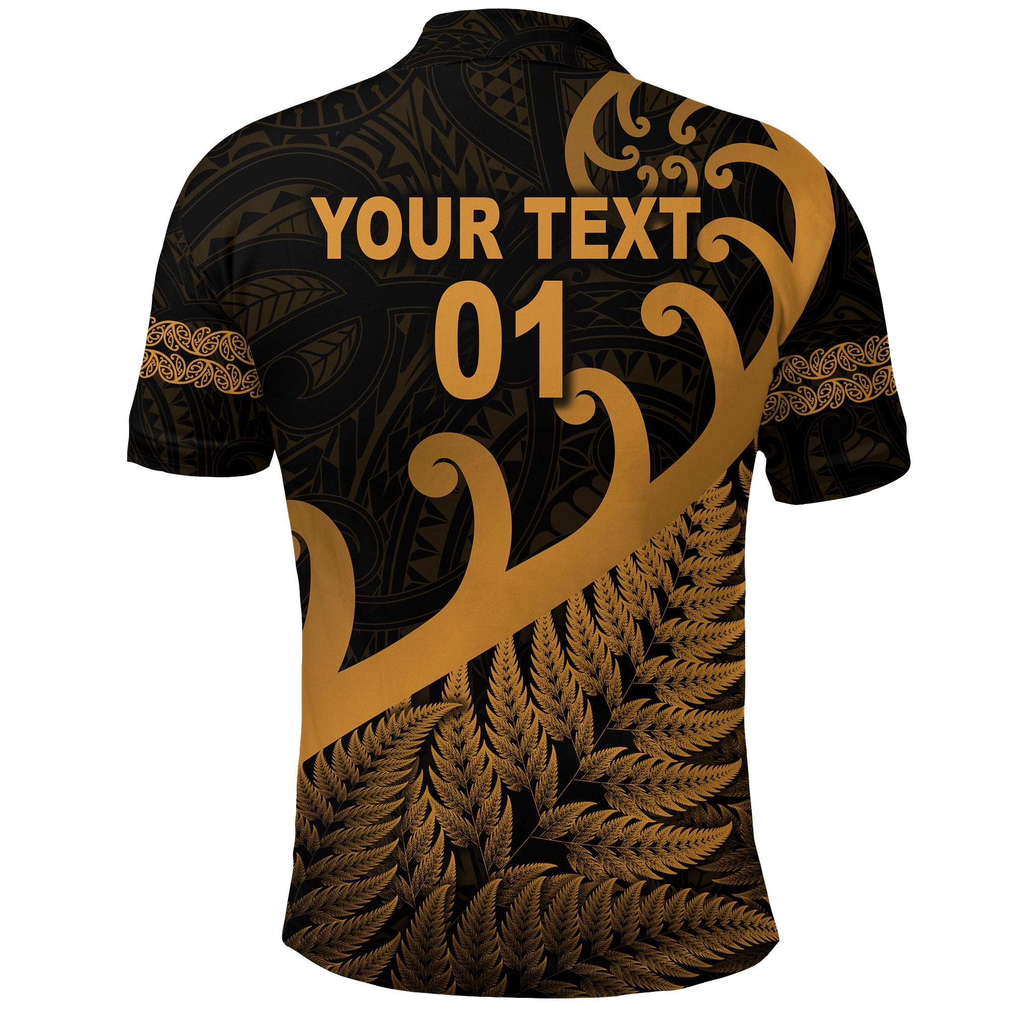 custom-personalised-new-zealand-rugby-maori-polo-shirt-silver-fern-koru-vibes-gold
