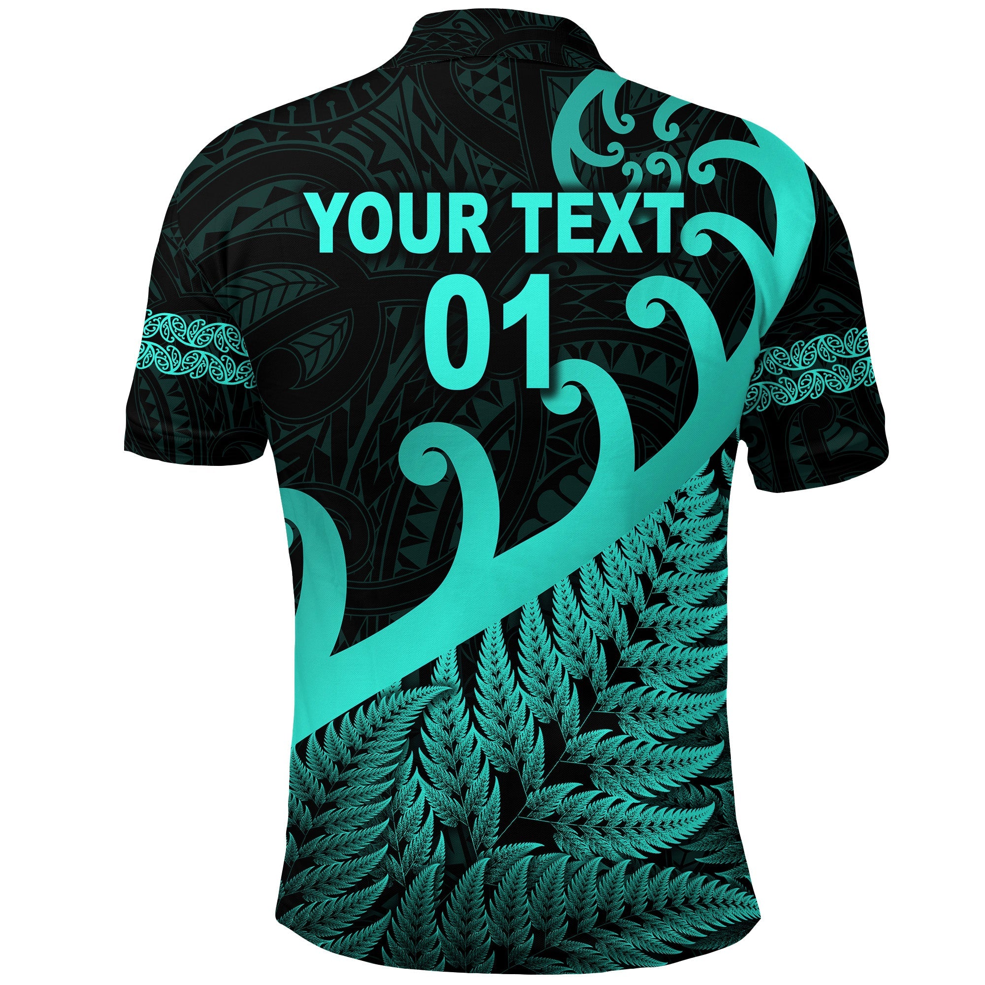custom-personalised-new-zealand-rugby-maori-polo-shirt-silver-fern-koru-vibes-turquoise