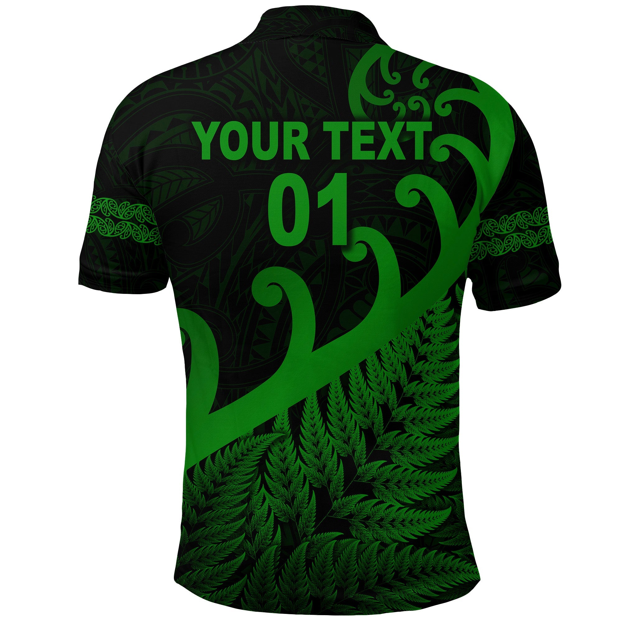 custom-personalised-new-zealand-rugby-maori-polo-shirt-silver-fern-koru-vibes-green