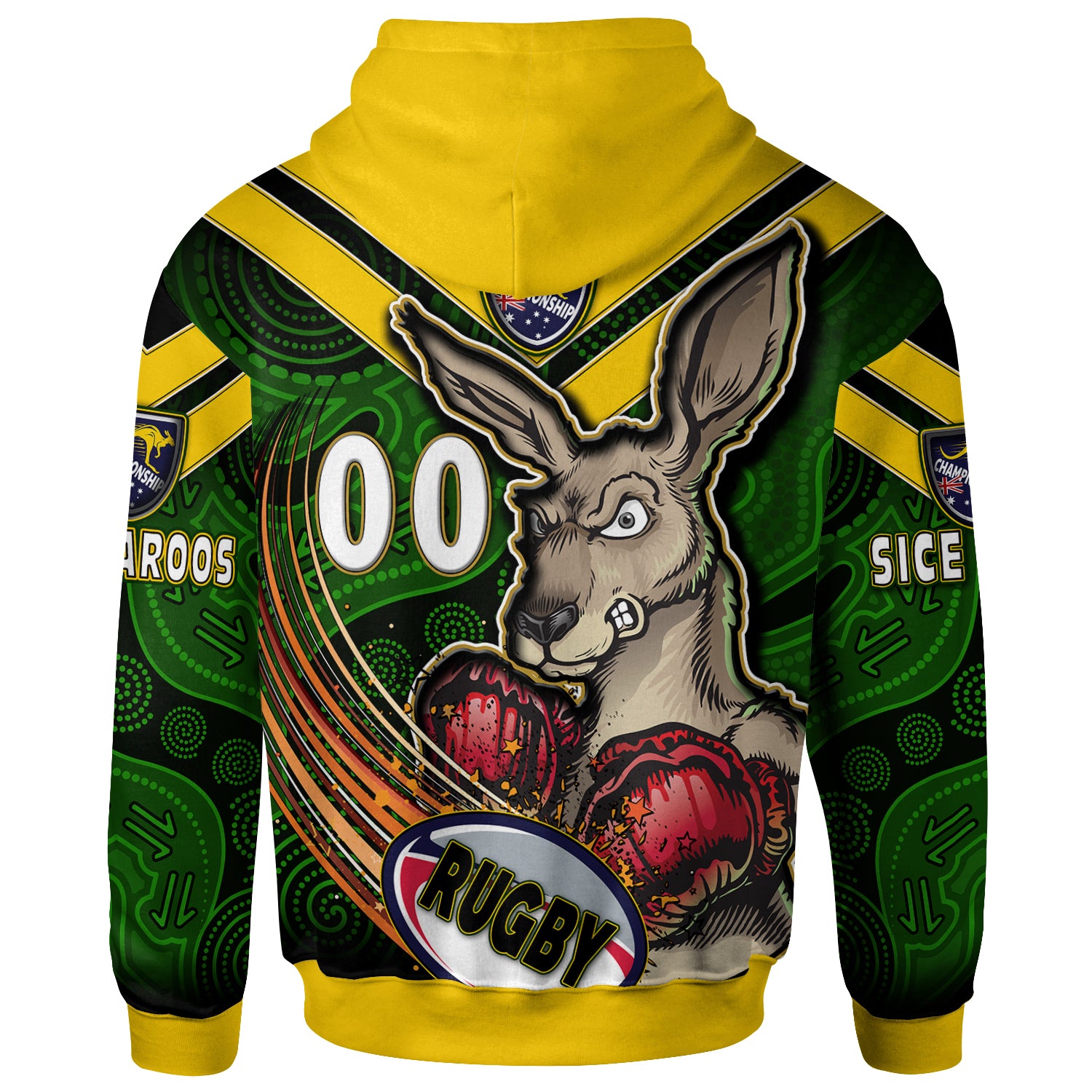 kangaroos-rugby-hoodie-custom-kangaroo-rugby-league-sport-style-aboriginal-culture-personalised-player-and-number-hoodie