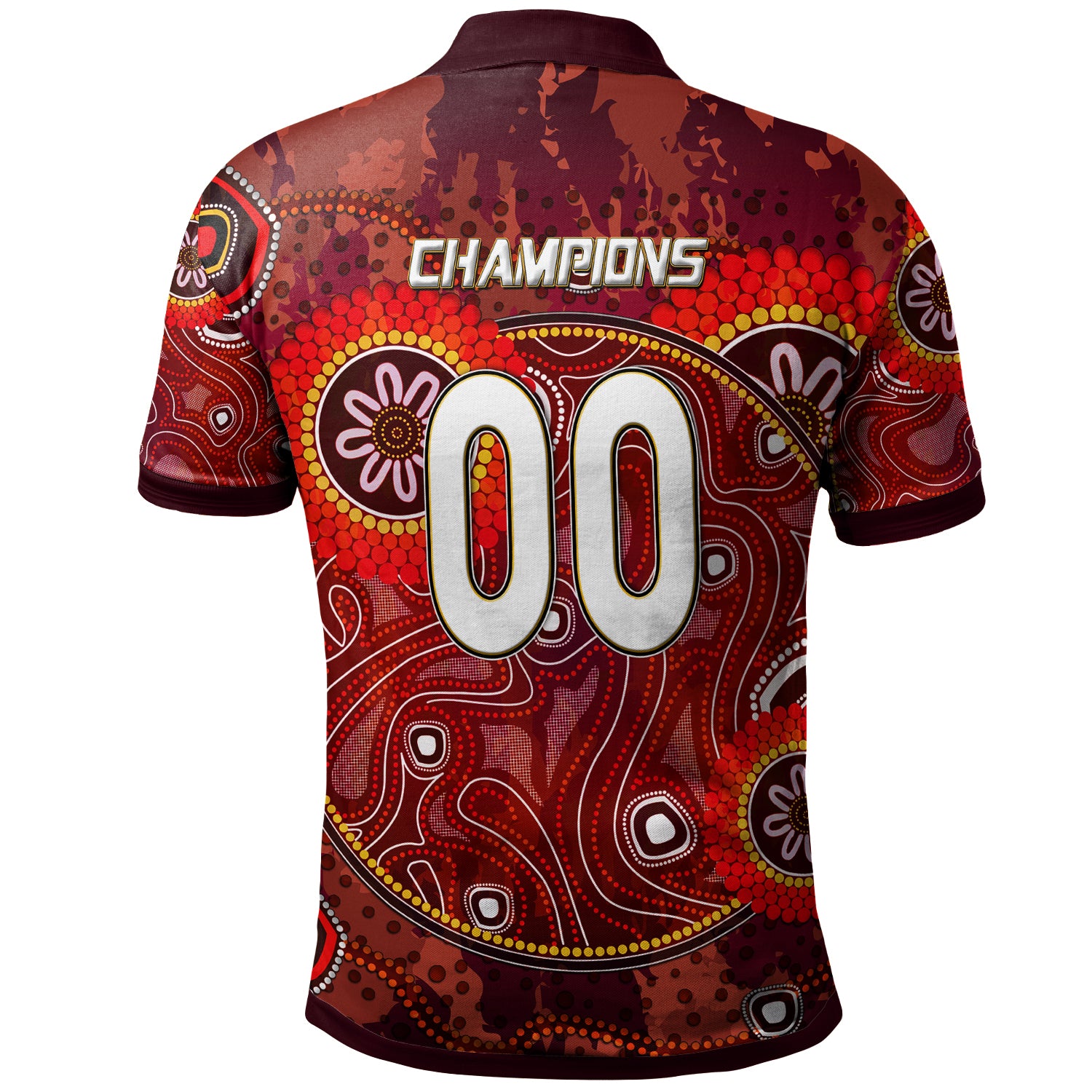 maroons-rugby-polo-shirt-custom-maroons-kangaroo-with-aboriginal-style-of-dot-painting-personalised-player-and-number-polo-shirt