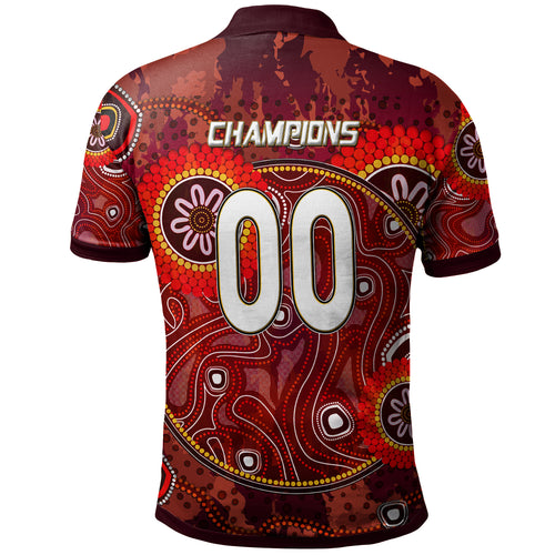 maroons-rugby-polo-shirt-custom-maroons-kangaroo-with-aboriginal-style-of-dot-painting-personalised-player-and-number-polo-shirt