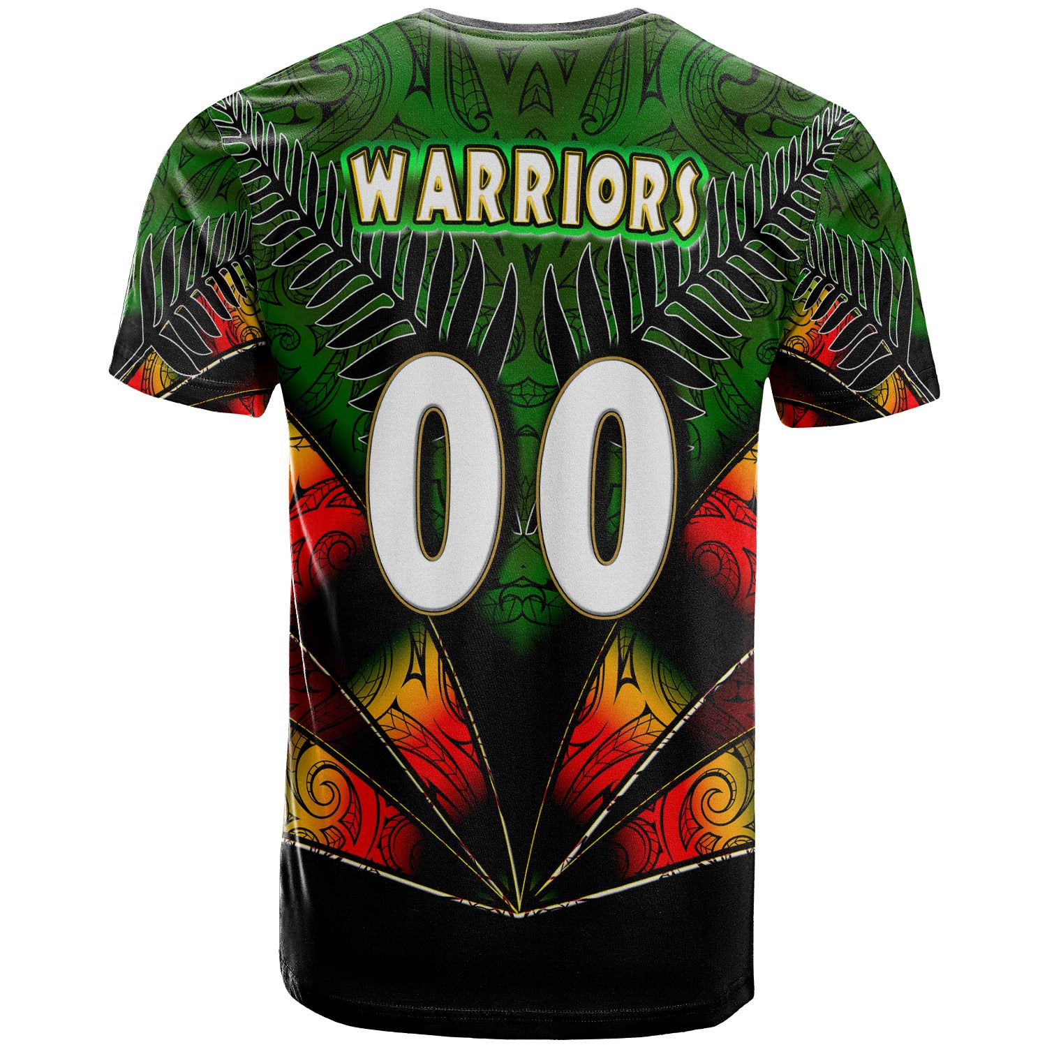 warriors-rugby-t-shirt-custom-warrios-maori-mask-rugby-player-maori-style-ethnic-ornament-pattern-player-and-number-t-shirt