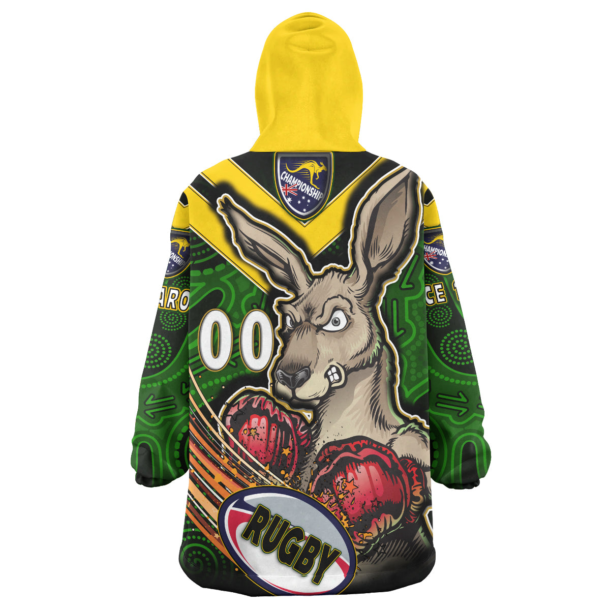 kangaroos-rugby-snug-hoodie-custom-kangaroo-rugby-league-sport-style-aboriginal-culture-personalised-player-and-number-oodie-blanket