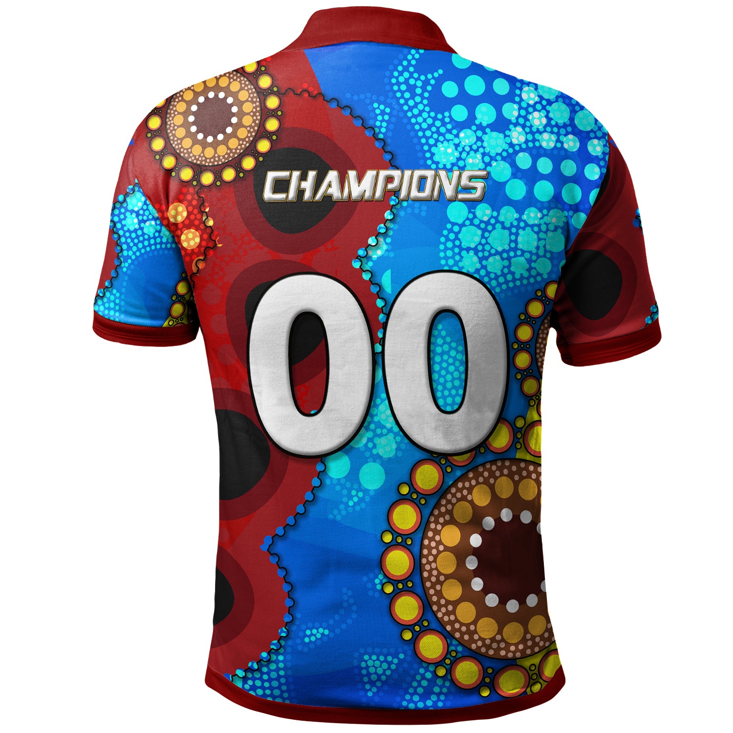 knights-rugby-polo-shirt-custom-knights-ball-australian-aboriginal-painting-personalised-player-and-number-polo-shirt