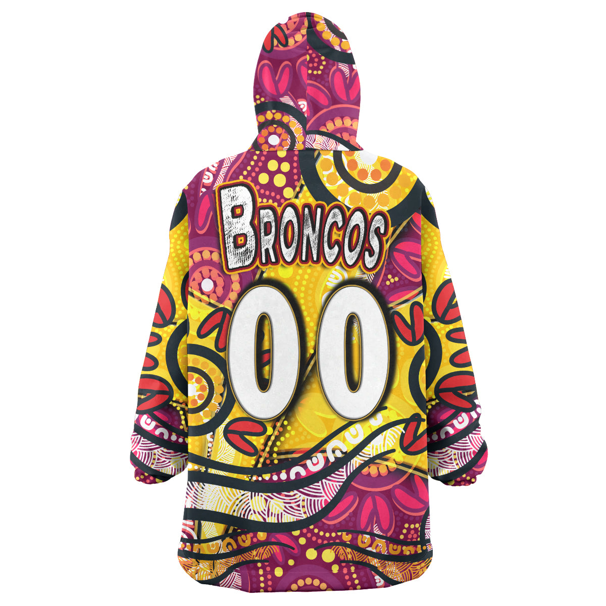 nrlw-broncos-rugby-snug-hoodie-custom-broncos-rugby-womens-rugby-league-aboriginal-dot-painting-woman-oodie-blanket