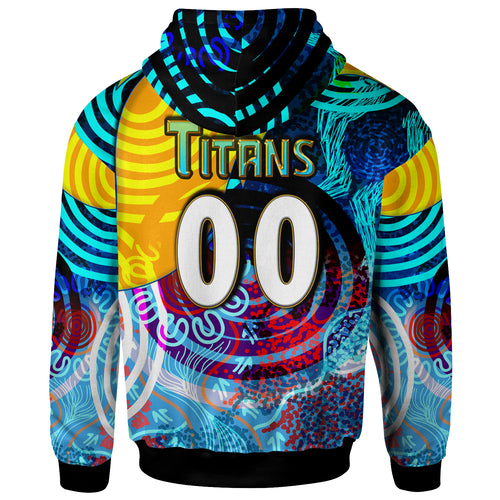 nrlw-titans-rugby-hoodie-custom-titans-womens-rugby-league-aboriginal-dot-painting-player-and-number-woman-hoodie