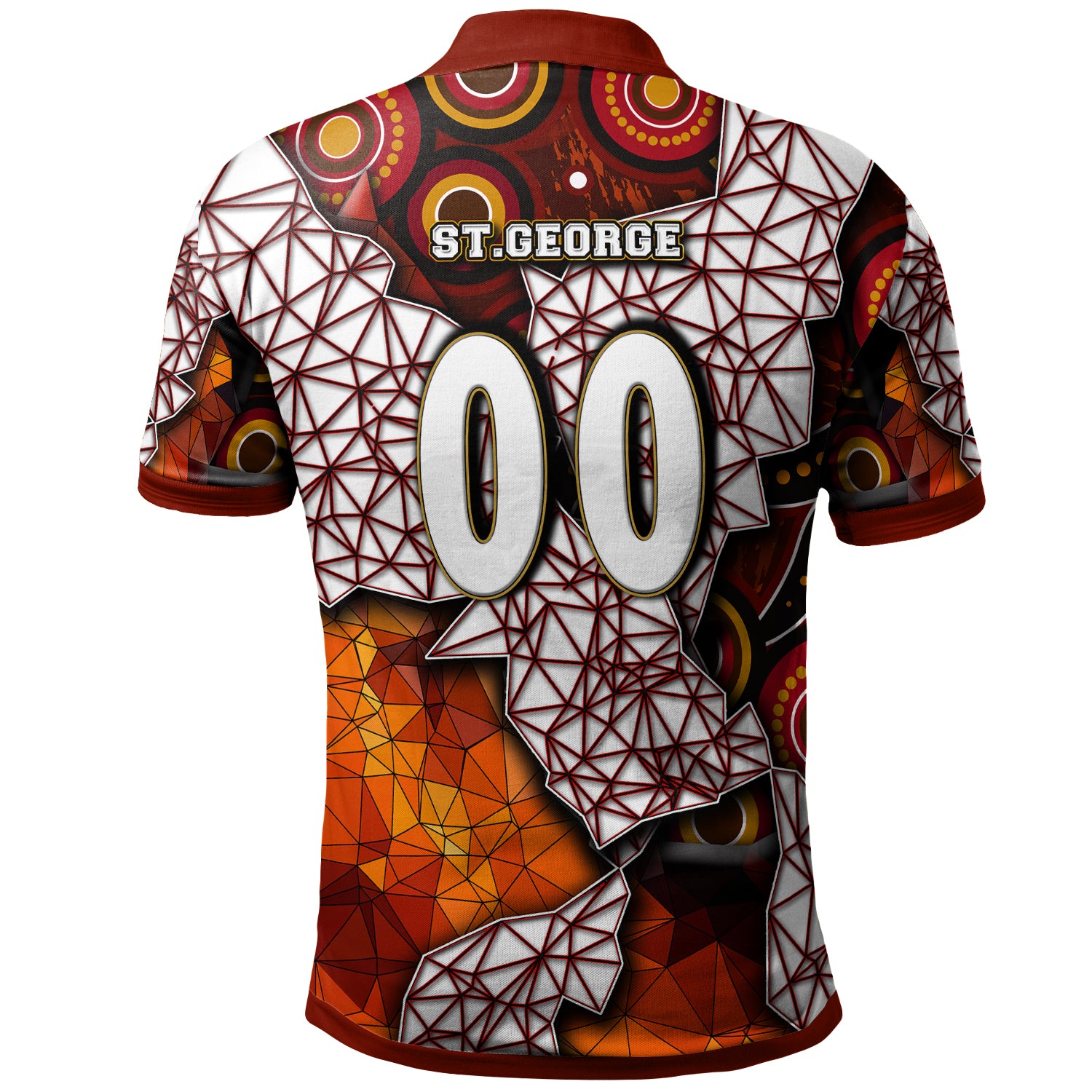 st-george-rugby-polo-shirt-custom-dragon-fire-rugby-with-aboriginal-art-personalised-player-and-number-polo-shirt