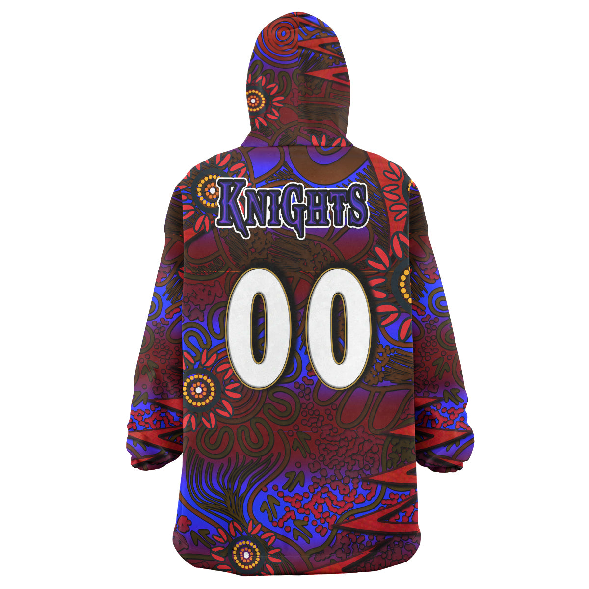 nrlw-knights-rugby-snug-hoodie-custom-knights-womens-rugby-league-aboriginal-style-player-and-number-woman-oodie-blanket
