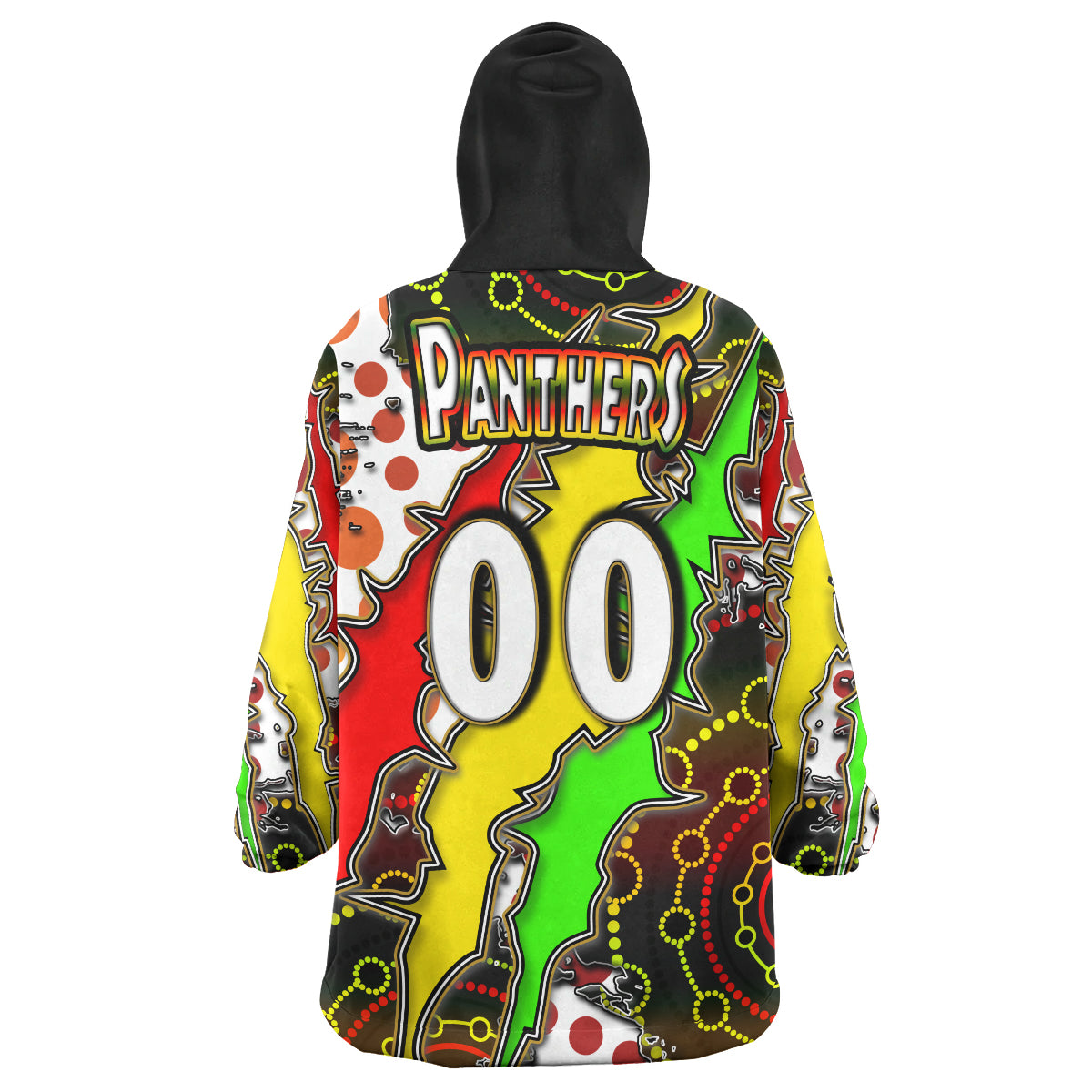 panthers-rugby-snug-hoodie-custom-panthers-rugby-nrl-grand-final-aboriginal-art-personalised-player-and-number-oodie-blanket