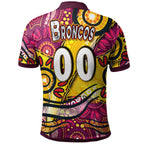 nrlw-broncos-rugby-polo-shirt-custom-broncos-rugby-womens-rugby-league-aboriginal-dot-painting-polo-shirt