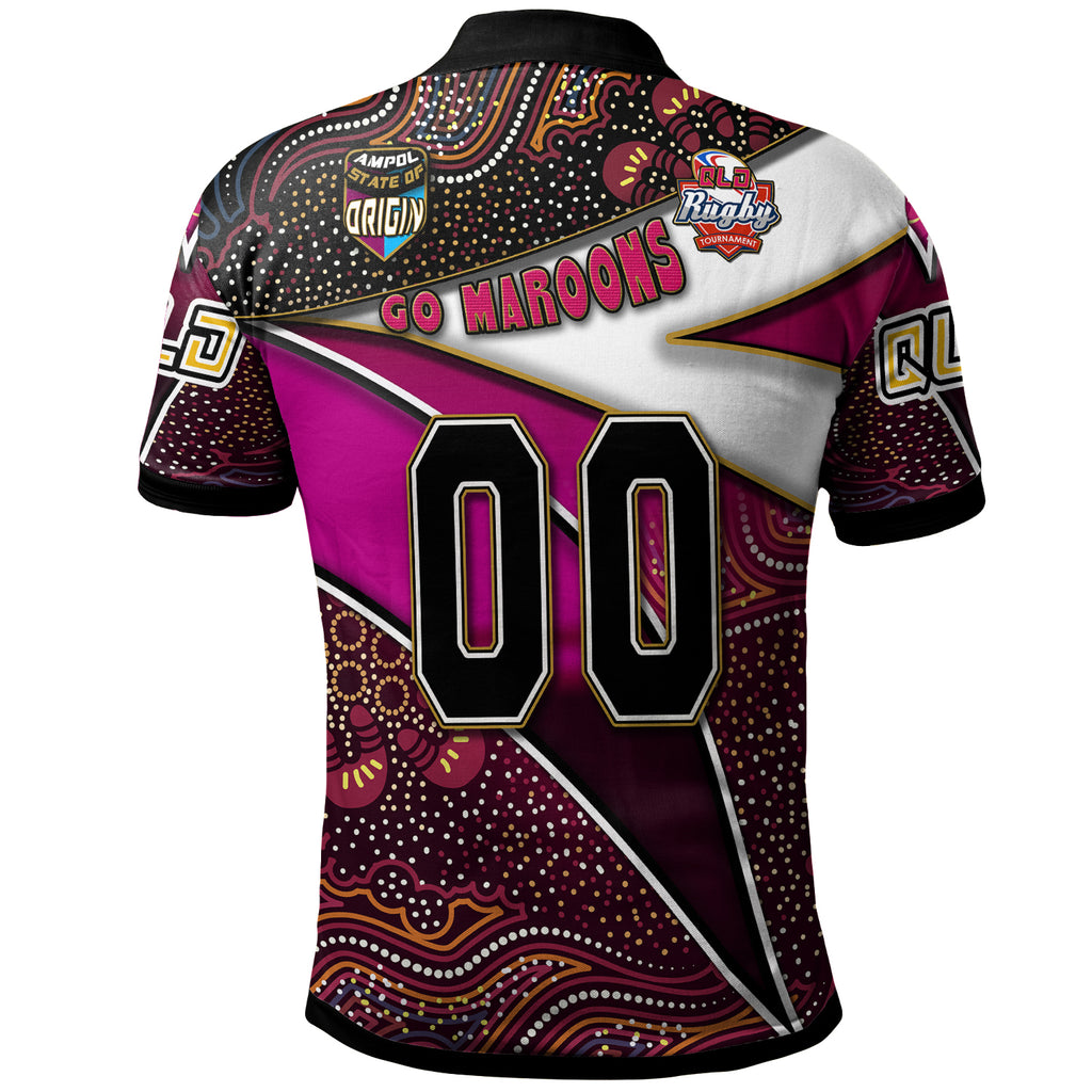 queensland-rugby-league-team-polo-shirt-custom-queensland-maroons-with-aboriginal-patterns-state-of-origin-polo-shirt