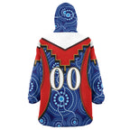 roosters-rugby-snug-hoodie-custom-rooster-with-rugby-ball-aboriginal-dot-painting-personalised-player-and-number-oodie-blanket