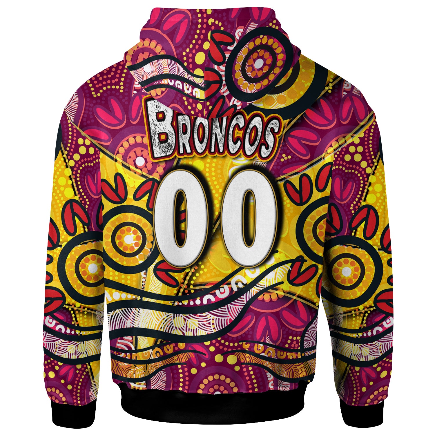 nrlw-broncos-rugby-hoodie-custom-broncos-rugby-womens-rugby-league-aboriginal-dot-painting-hoodie