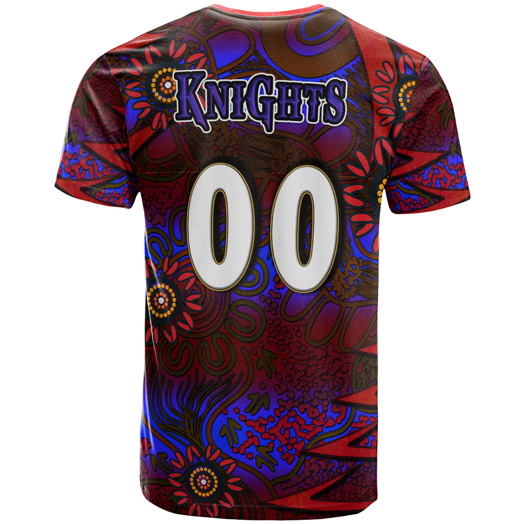 nrlw-knights-rugby-t-shirt-custom-knights-womens-rugby-league-aboriginal-style-player-and-number-woman-t-shirt