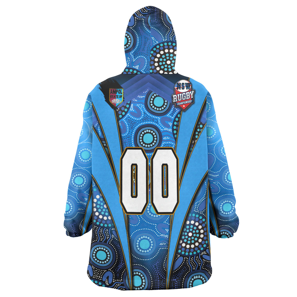 new-south-wales-rugby-league-team-snug-hoodie-custom-new-south-wales-blues-mascot-with-aboriginal-art-state-of-origin-oodie-blanket