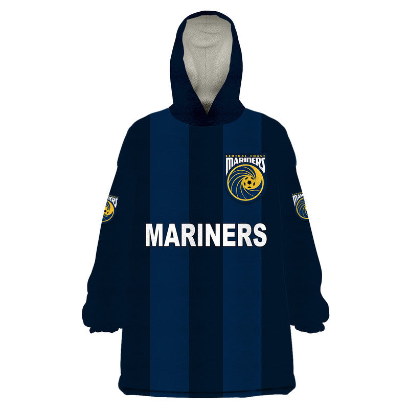 custom-personalised-central-coast-mariners-wearable-blanket-hoodie-soccer-club-original-style-navy