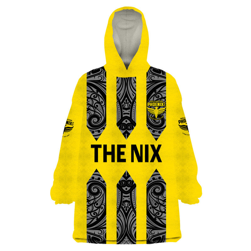 custom-personalised-wellington-phoenix-the-nix-maori-wearable-blanket-hoodie-soccer-club-original-style-yellow