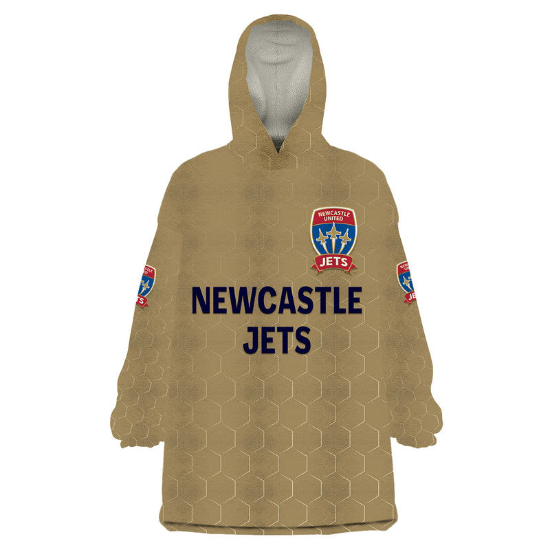 custom-personalised-newcastle-jets-wearable-blanket-hoodie-soccer-club-original-style-gold