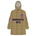 custom-personalised-newcastle-jets-wearable-blanket-hoodie-soccer-club-original-style-gold