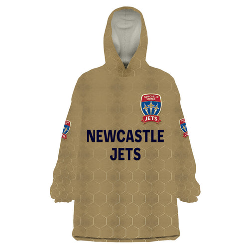 custom-personalised-newcastle-jets-wearable-blanket-hoodie-soccer-club-original-style-gold