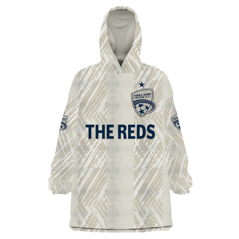 custom-personalised-adelaide-united-the-reds-wearable-blanket-hoodie-soccer-club-original-style-beige