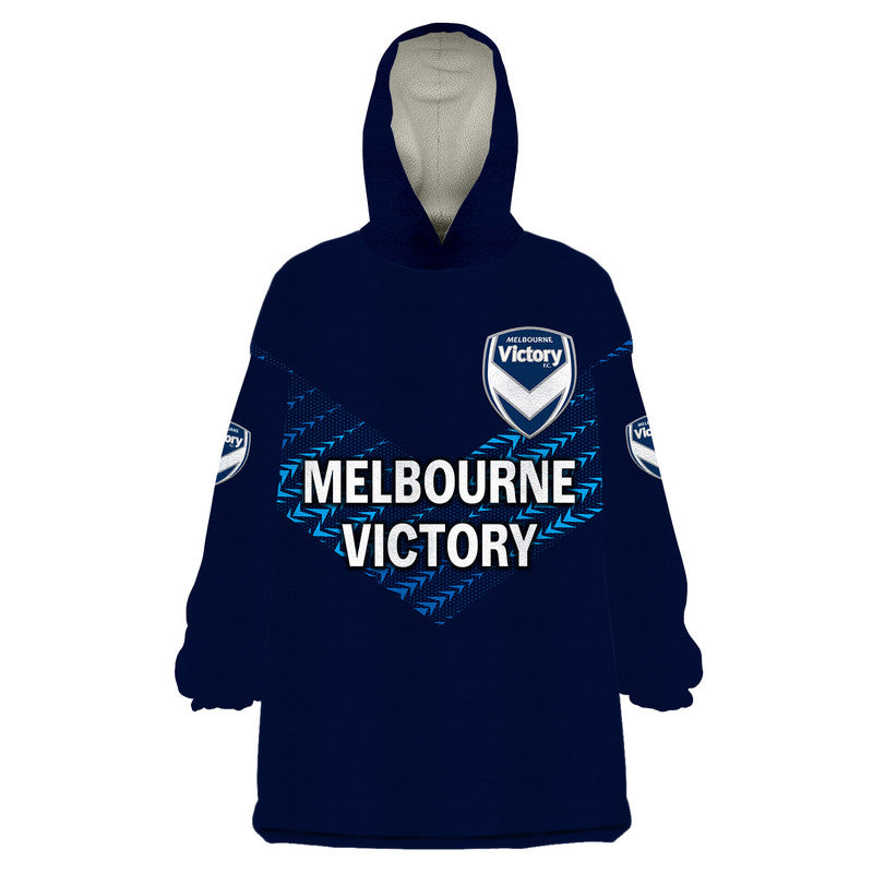 custom-personalised-melbourne-victory-big-v-wearable-blanket-hoodie-soccer-club-original-style-blue