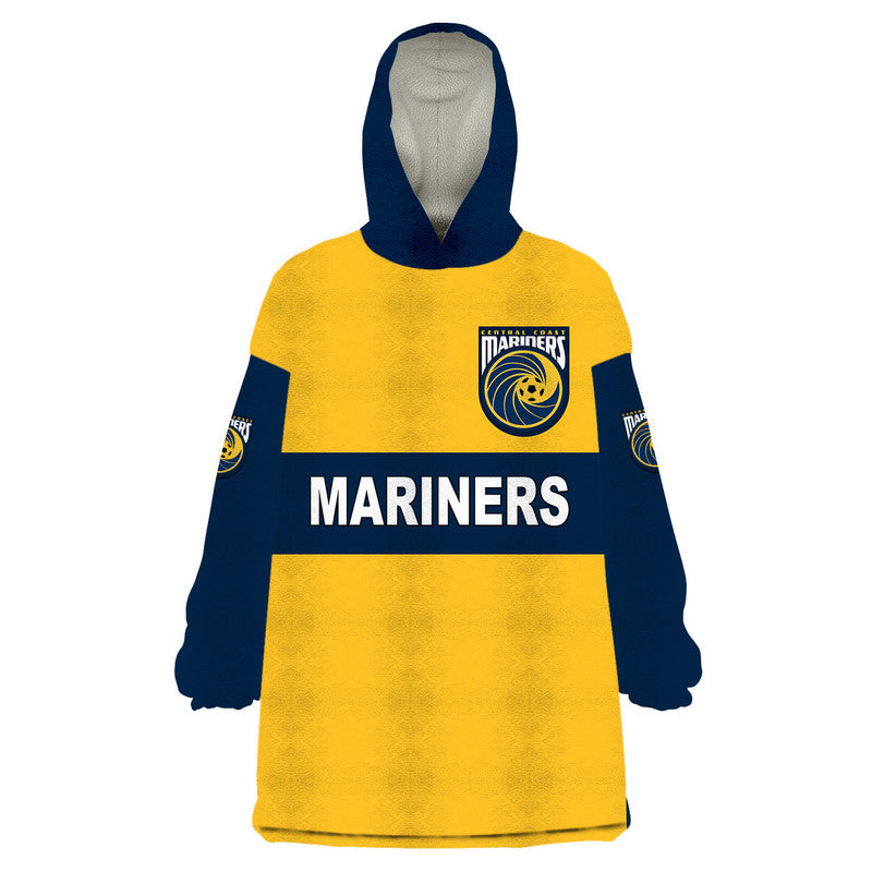 custom-personalised-central-coast-mariners-wearable-blanket-hoodie-soccer-club-original-style-gold