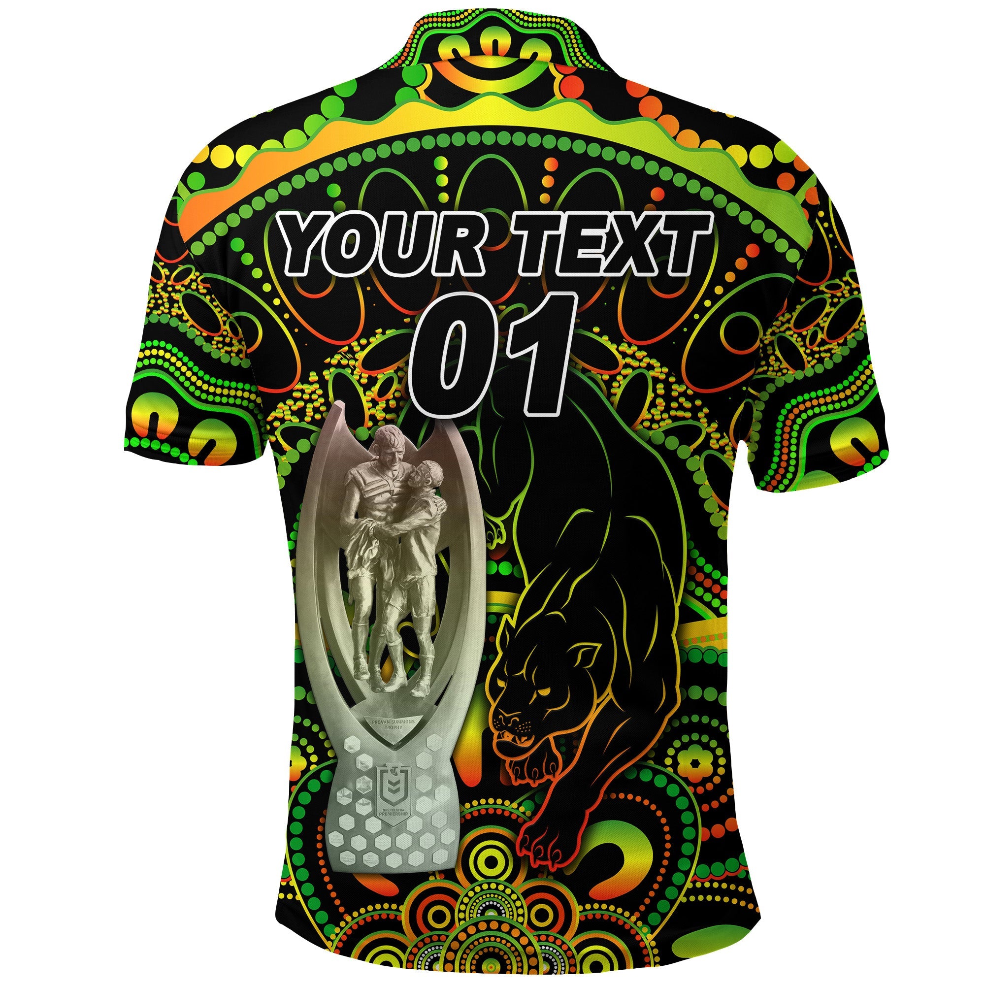 custom-personalised-penrith-panthers-polo-shirt-2021-indigenous-premiers-trophy-custom-text-and-number