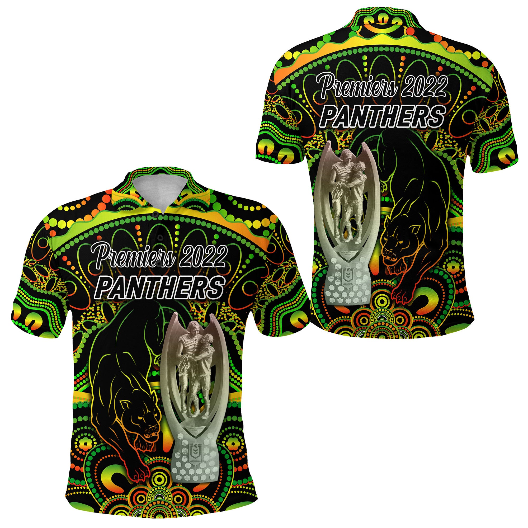 Penrith Panthers Polo Shirt 2022 Indigenous Premiers - Trophy LT8