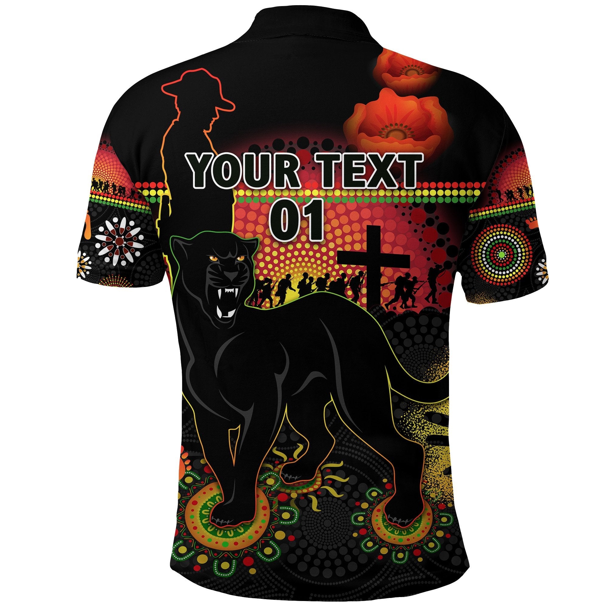 custom-personalised-penrith-polo-shirt-indigenous-panthers-anzac-day-lest-we-forget-custom-text-and-number-3