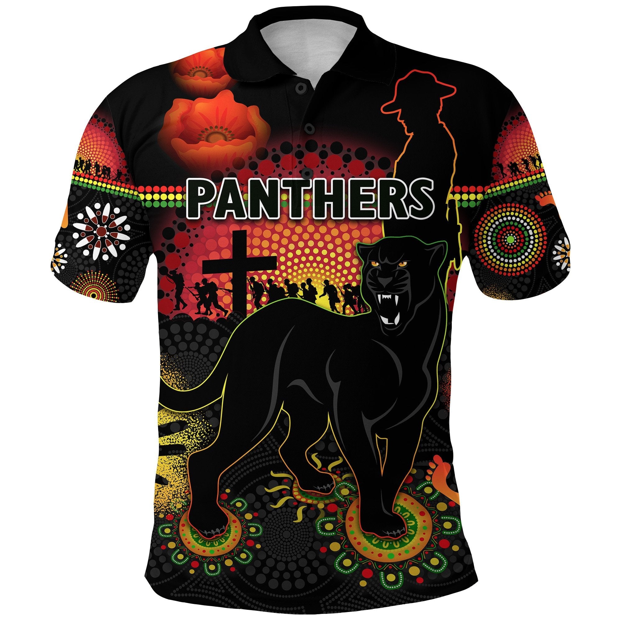 custom-personalised-penrith-polo-shirt-indigenous-panthers-anzac-day-lest-we-forget-custom-text-and-number-3