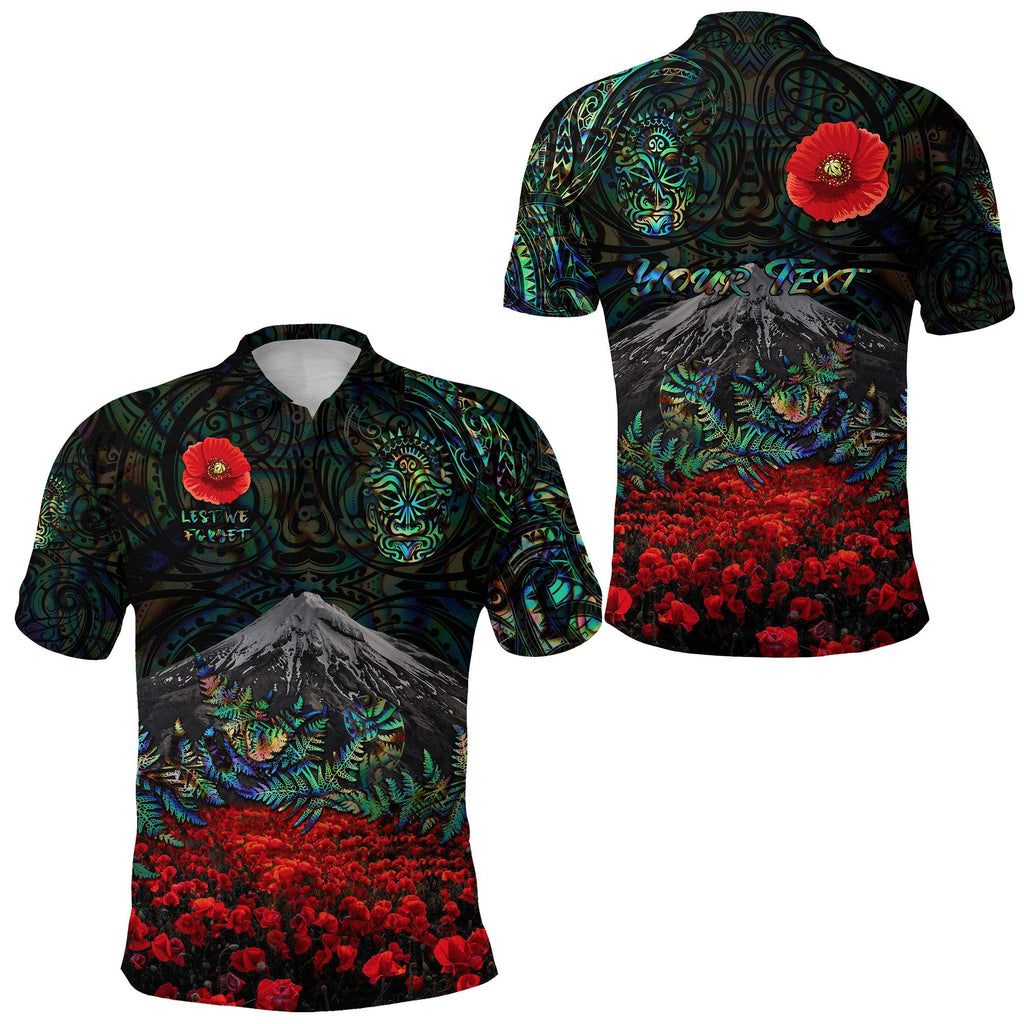 custom-personalised-warriors-rugby-polo-shirt-new-zealand-mount-taranaki-with-poppy-flowers-anzac-vibes-paua-shell-2