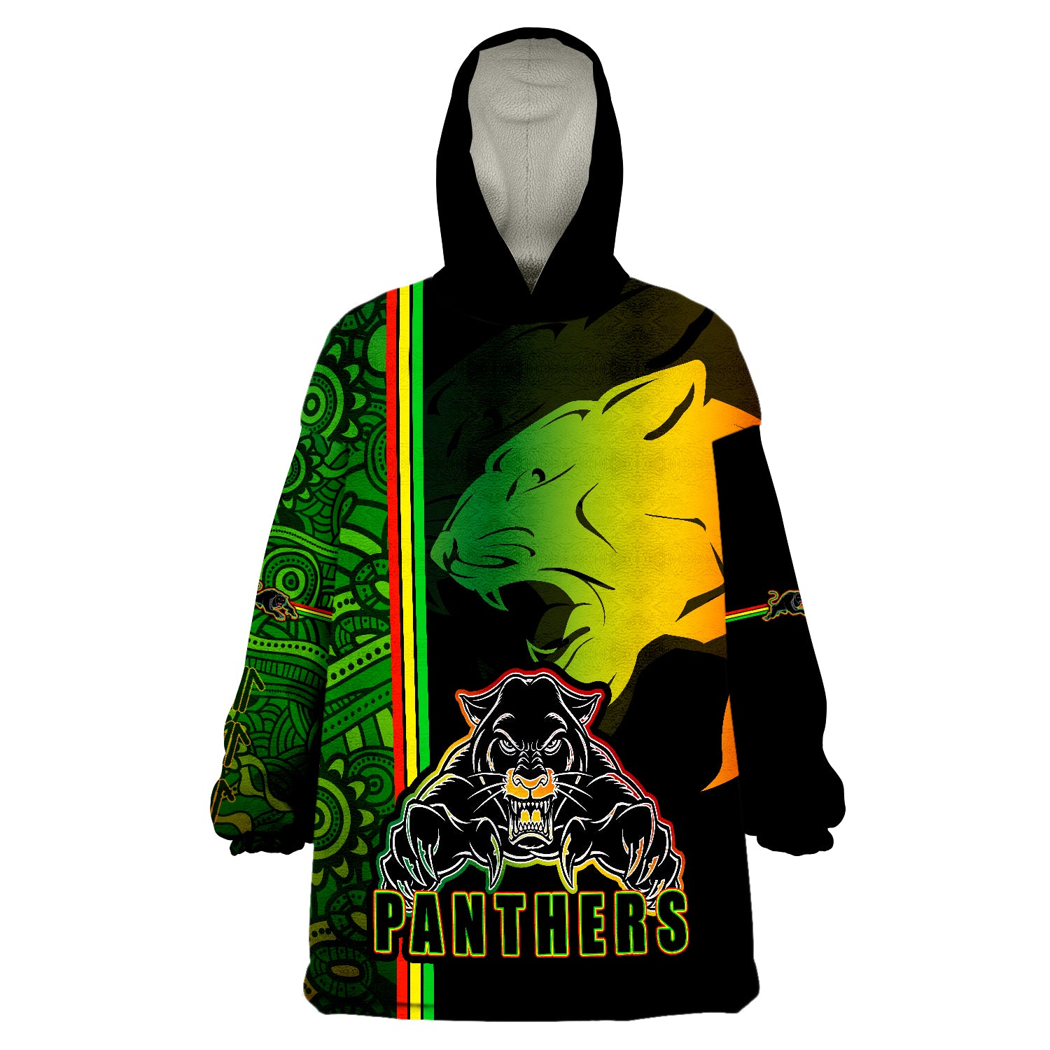 penrith-panthers-angry-panther-indigenous-aboriginal-style-wearable-blanket-hoodie