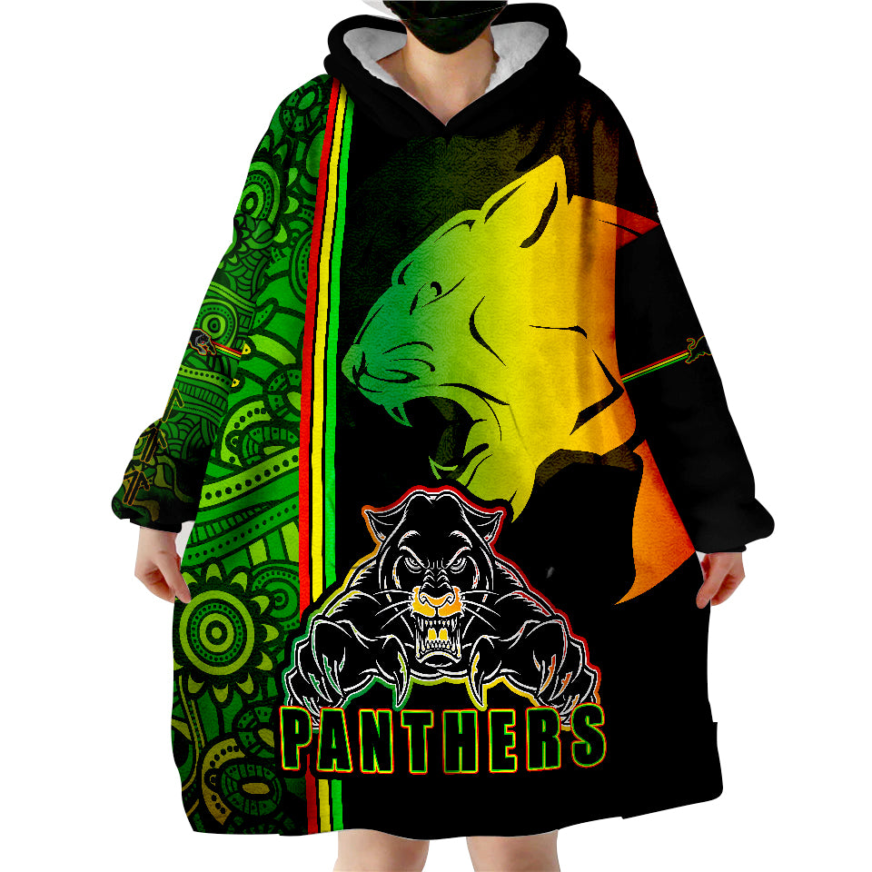penrith-panthers-angry-panther-indigenous-aboriginal-style-wearable-blanket-hoodie