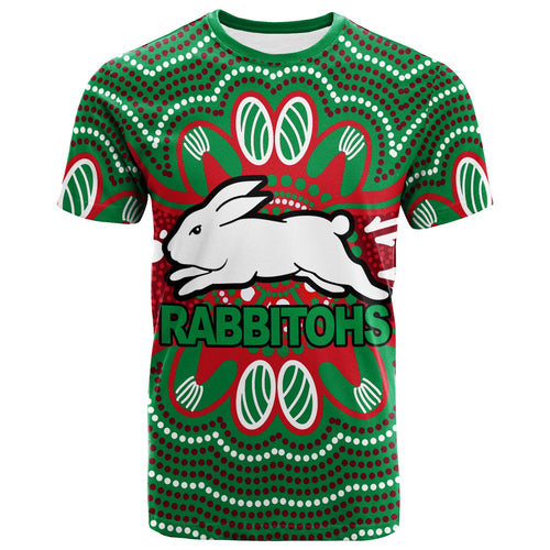 custom-personalised-rabbitohs-t-shirt-aboriginal-dot-painting