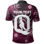 (Custom Personalised) QLD Maroons Polo Shirt Aboriginal  LT6