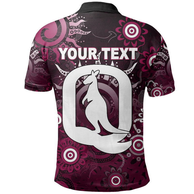 (Custom Personalised) QLD Maroons Polo Shirt Aboriginal  LT6