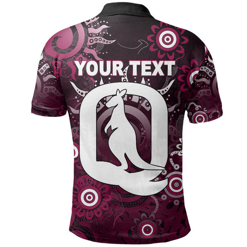 (Custom Personalised) QLD Maroons Polo Shirt Aboriginal  LT6