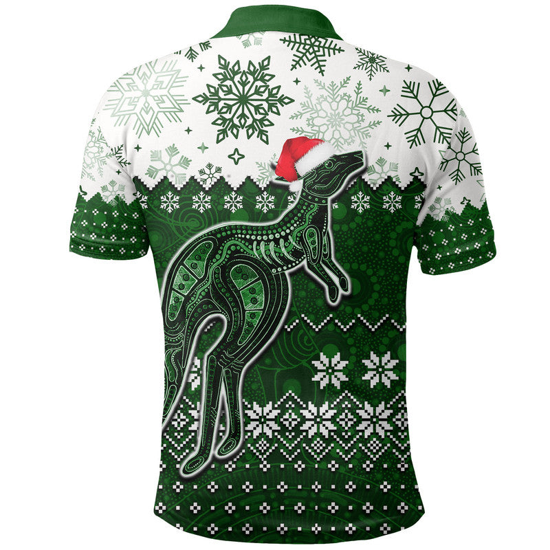 aboriginal-christmas-2022-kangaroo-polo-shirt-green-style
