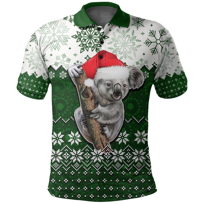 aboriginal-christmas-2022-koala-polo-shirt-green-style