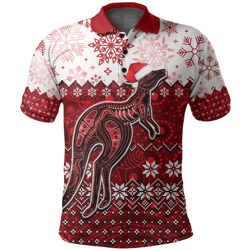 aboriginal-christmas-2022-kangaroo-polo-shirt-red-style