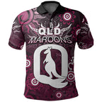 (Custom Personalised) QLD Maroons Polo Shirt Aboriginal  LT6