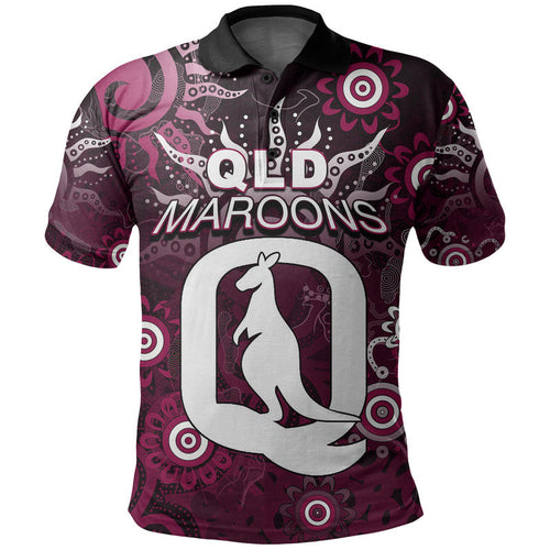 (Custom Personalised) QLD Maroons Polo Shirt Aboriginal  LT6