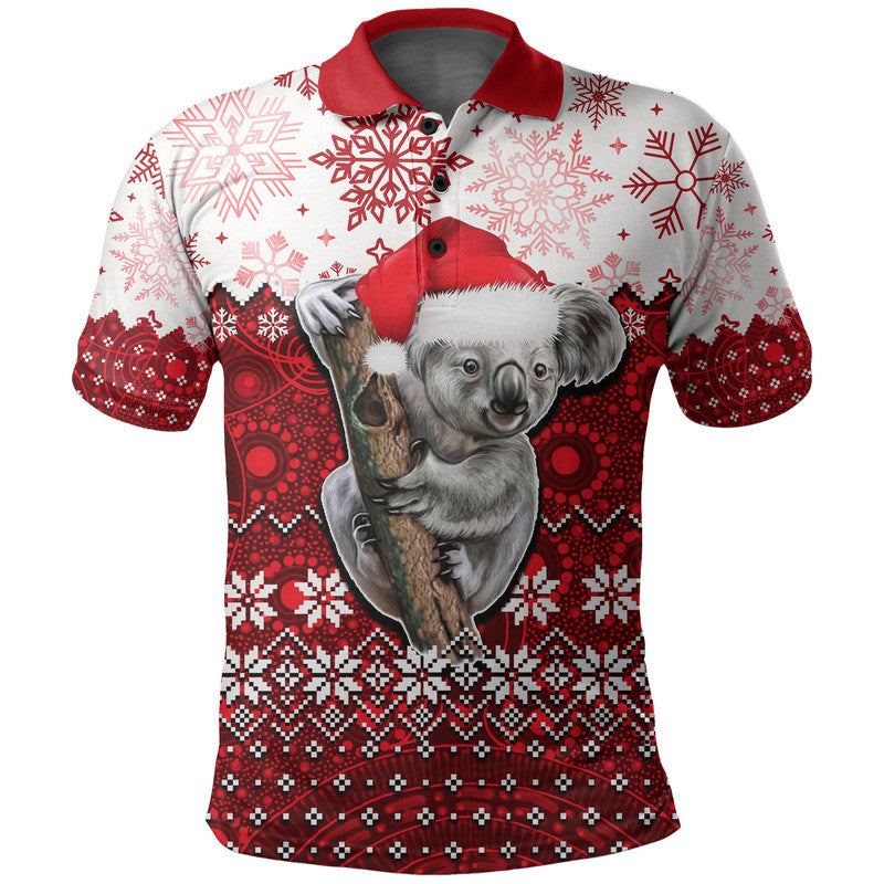aboriginal-christmas-2022-koala-polo-shirt-red-style