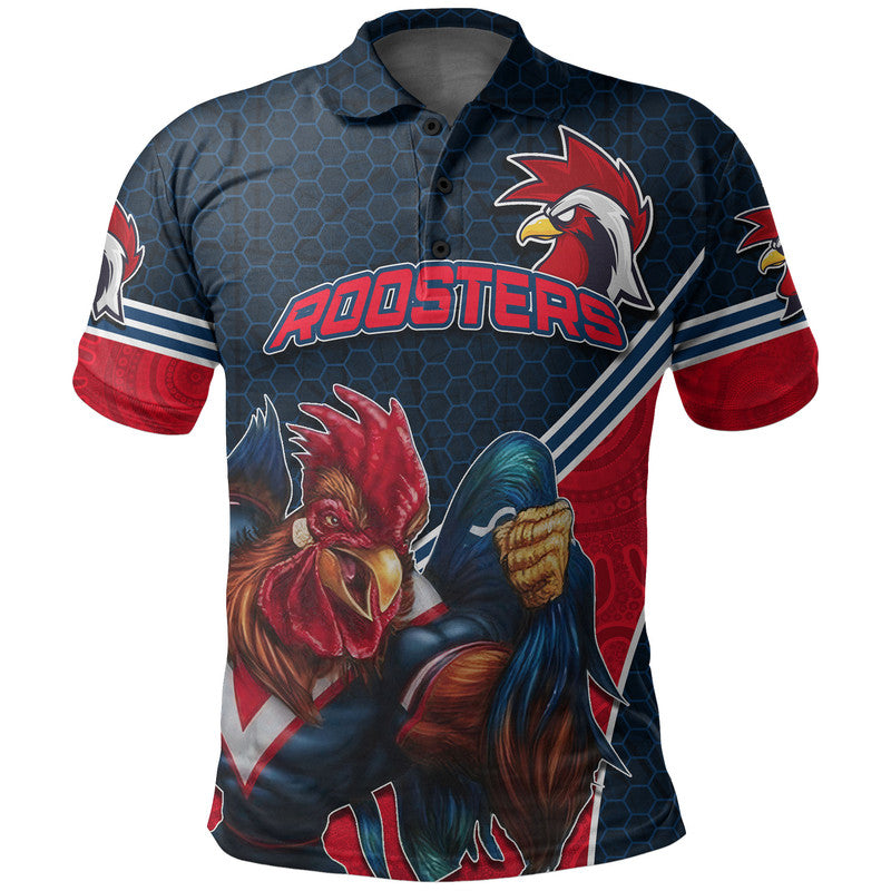 custom-personalised-roosters-rugby-polo-shirt-mix-aboriginal-simple